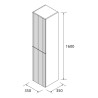 Colonne BIBA 160cm 2 portes White Cotton - SALGAR 102250