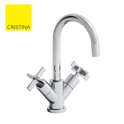 Mélangeur Lavabo Cross Road Monotrou + Vidage Chrome - CRISTINA ONDYNA CR22651