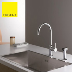 Mitigeur Evier Prime C3 Bec Orientable Chromé Poignee Laterale - CRISTINA  ONDYNA PE51151 - Vita Habitat