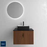 Meuble salle de bain BIBA 60cm 1 tiroir Noyer Maya - SALGAR 102247