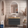 Meuble salle de bain Monterrey 100cm 2 tiroirs Anthracite Mat - SALGAR 96537