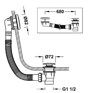 Bonde de vidage clic-clac pour baignoire Noir Mat - TRES 03453420NM