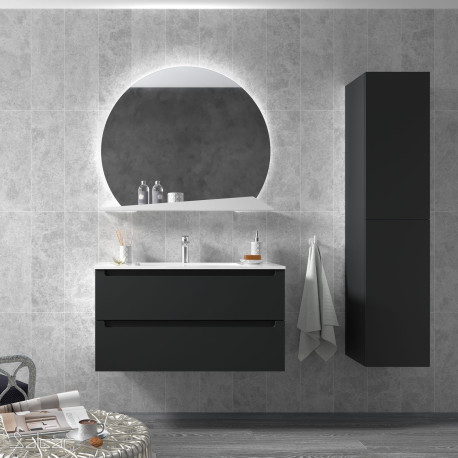 Meuble salle de bain Monterrey 100cm 2 tiroirs  Black Velvet - SALGAR 91041