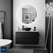 Meuble salle de bain Monterrey 100cm 2 tiroirs  Black Velvet - SALGAR 91041