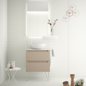 Meuble salle de bain Monterrey 60cm 2 tiroirs Macchiato - SALGAR 81717