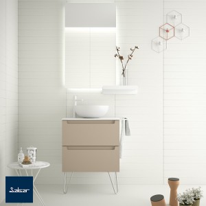 Meuble salle de bain Monterrey 60cm 2 tiroirs Macchiato - SALGAR 81717