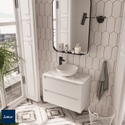 Meuble salle de bain Monterrey 60cm 2 tiroirs White Cotton - SALGAR 81714