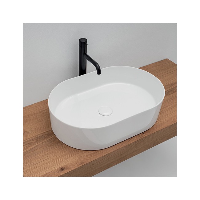 Vasque Ceramique Ciotola Ovale Blanc Brillant - CRISTINA ONDYNA CI783001 