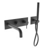 Mitigeur Facade De Douche 2 Sorties Avec Douchette Picche Blackmat - CRISTINA ONDYNA PH10213
