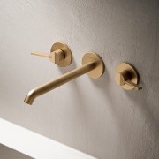 Melangeur Lavabo Mural 3 Trou Or Rose Brosse Pvd - CRISTINA ONDYNA PA24234I