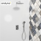 Pack Omega Thermostatique 2 Sorties Métal Brossé - CRISTINA ONDYNA XOG75277