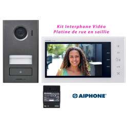 Kit portier Vidéo AIPHONE JVS1V - Ecran 7'' - Platine de rue en saillie - 130440