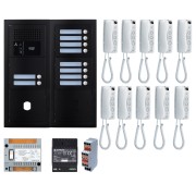 Pack GT audio 10 BP programmé avec platine façade noire satin 200453 - AIPHONE GTBA10EB 