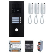 Pack GT audio 3 BP programmé avec platine façade noire satin 200446 - AIPHONE GTBA3EB 