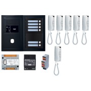 Pack GT audio 6 BP programmé avec platine façade noire satin 200449 - AIPHONE GTBA6EB 