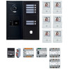 Pack GT vidéo 6 BP programmé avec platine façade noire satin 200458 - AIPHONE GTBV6EB 