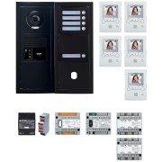 Pack GT vidéo 5 BP programmé avec platine façade noire satin 200457 - AIPHONE GTBV5EB 