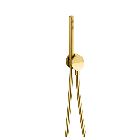 Ensemble Applique Prise D'Eau Douchette Flexible Piega Inox Or Brossé - CRISTINA ONDYNA PD61096I