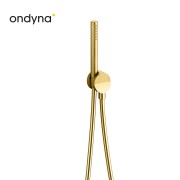 Ensemble Applique Prise D'Eau Douchette Flexible Piega Inox Or Brossé - CRISTINA ONDYNA PD61096I