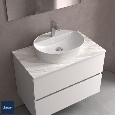 Vasque à poser en porcelaine blanche VARMEGA 515 - SALGAR 24553