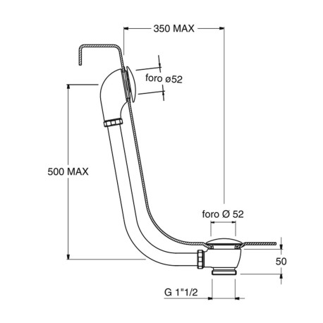 VIDAGE BAIGNOIRE RETRO UP & DOWN CHROME - CRISTINA ONDYNA VUP4551