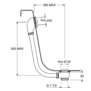 VIDAGE BAIGNOIRE RETRO UP & DOWN CHROME - CRISTINA ONDYNA VUP4551
