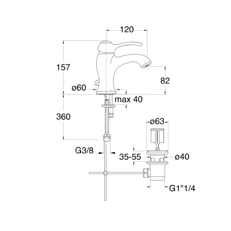 LAVABO MUSEO VIEUX BRONZE +Vidage - CRISTINA ONDYNA MU10892