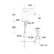 LAVABO MUSEO VIEUX BRONZE +Vidage - CRISTINA ONDYNA MU10892