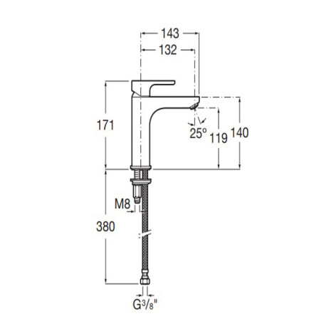 Mitigeur Lavabo Monotrou Mezzo L20 - A5A3B09C00 ROCA