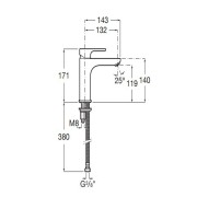 Mitigeur Lavabo Monotrou Mezzo L20 - A5A3B09C00 ROCA