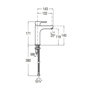 Mitigeur Lavabo Monotrou Mezzo L20 - A5A3B09C00 ROCA