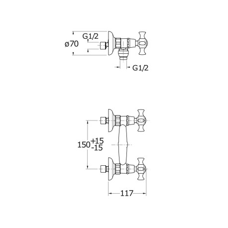 Mélangeur mural pour douche chromé CHAMBORD - CRISTINA ONDYNA CH12251