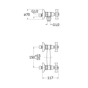 Mélangeur Douche CHAMBORD Métal Brosse - CRISTINA ONDYNA CH12277