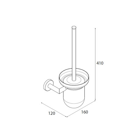 Porte-balayette LISSY BLACK 160 x 410 x 120 mm - SALGAR 82199 