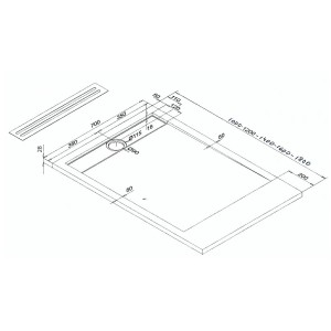 Receveur de douche POMPEYA SABLE 700 x 1000 mm - SALGAR 81953 