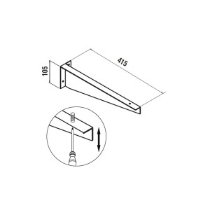 Support réglable pour plans de toilette COMPAKT (2ud)  415 x 105 mm - SALGAR 26196 