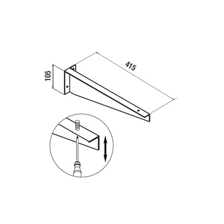 Support réglable pour plans de toilette COMPAKT (2ud)  415 x 105 mm - SALGAR 26196 