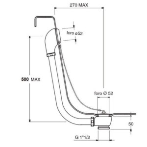 VIDAGE BAIGNOIRE RETRO A CHAINETTE LAITON VIEUX BRONZE - CRISTINA ONDYNA VR45692