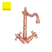 Mélangeur Lavabo CHAMBORD Or Rose Brosse + Vidage Pvd - CRISTINA ONDYNA CH11134P