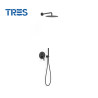 Kit mitigeur encastré à 2 voies Rapid-box pour douche Noir mat - TRES 28128004NM