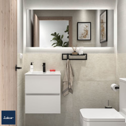 Meuble salle bain FUSSION LINE 500 F35 2 tiroirs blanc brillant 497x540x350mm - SALGAR 96703 
