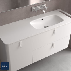 Plan vasque UNIIQ 1290 robinet porte-serviettes en option solid surface - SALGAR 97377 