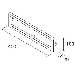 Façade métallique LLOYD blanc mat 400 x 100 x 29 mm - SALGAR 97671 