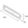 Façade métallique LLOYD blanc mat 400 x 100 x 29 mm - SALGAR 97671