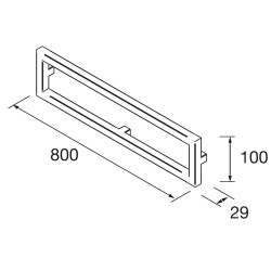 Façade métallique LLOYD blanc mat 800 x 100 x 29 mm - SALGAR 97673 