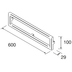 Façade métallique LLOYD noir mat 600 x 100 x 29 mm - SALGAR 97675 