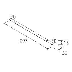 Pièce d'assemblage LLOYD noir mat 311 x 15 x 30 mm - SALGAR 97711 