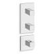 FACADE EXTERNE QUADRI 2 SORTIES POUR MECANISME PD70200 CHROME - CRISTINA ONDYNA XQ88251