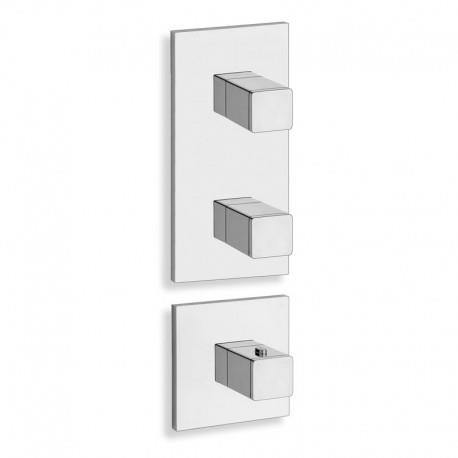 FACADE EXTERNE QUADRI 2 SORTIES POUR MECANISME PD70200 CHROME - CRISTINA ONDYNA XQ88251