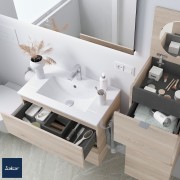 Meuble de salle de bain 2 tiroirs FUSSION LINE 700 chêne naturel - SALGAR 96695